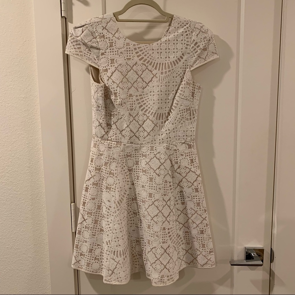 Anthropologie white lace mini dress size 4